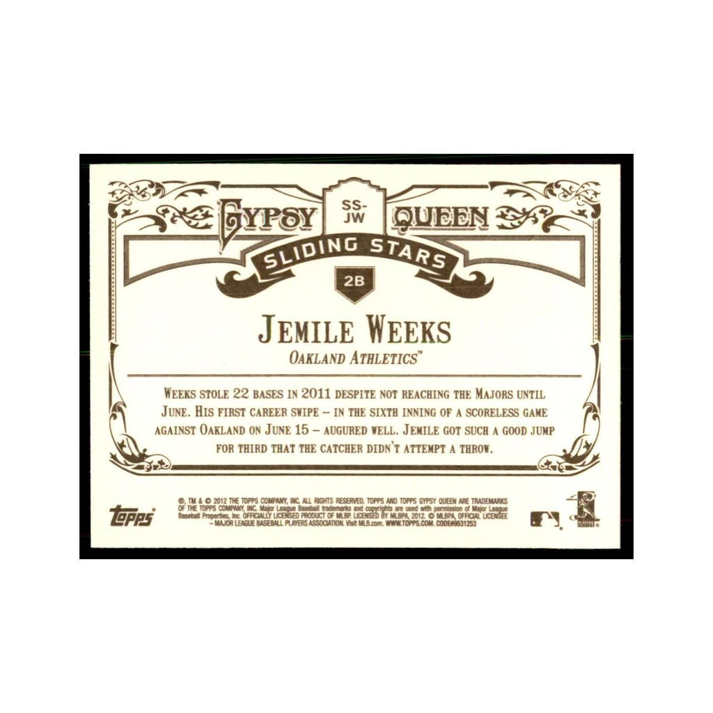 2012 Topps Gypsy Queen Jemile Weeks Baseball Cards #SS-JW