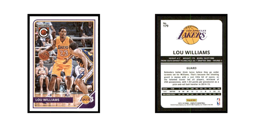 2015 Panini Complete Lou Williams Lakers #179