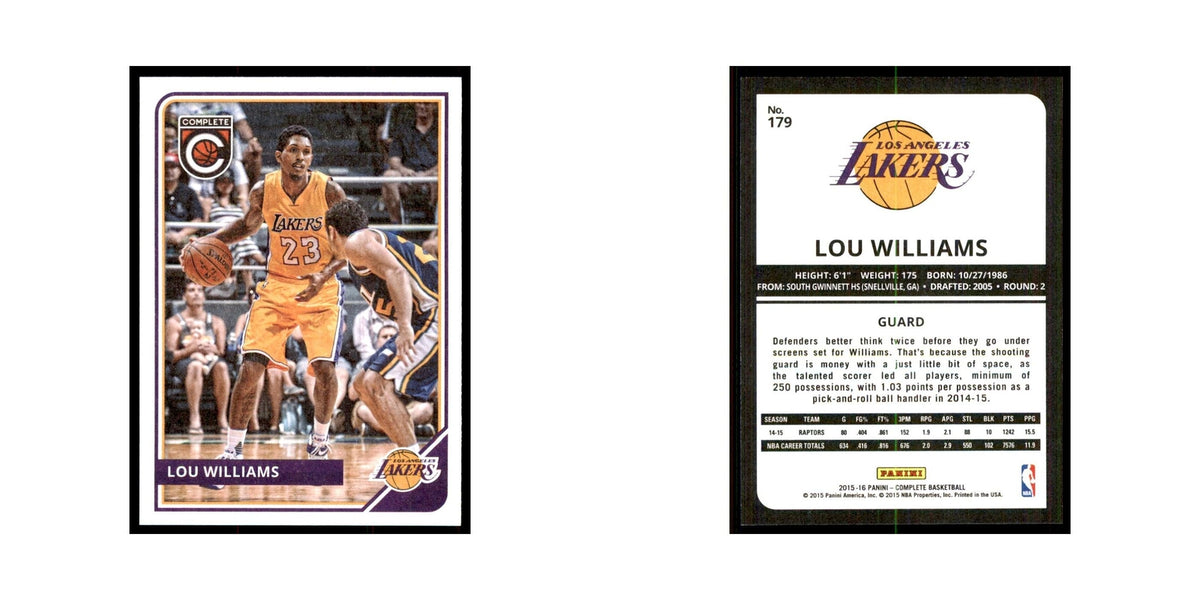 2015 Panini Complete Lou Williams Lakers #179