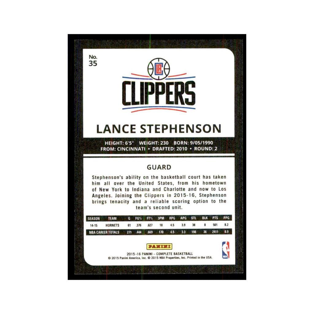 2015 Panini Complete Lance Stephenson Clippers #35