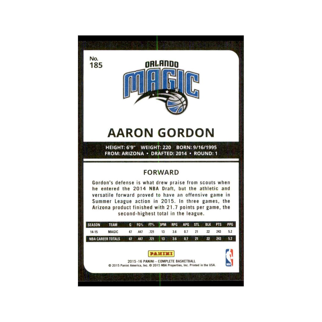 2015 Panini Complete Aaron Gordon Magic #185