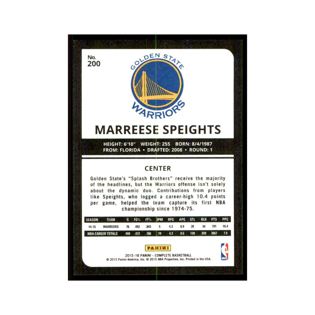 2015 Panini Complete Marreese Speights Golden State Warriors #200