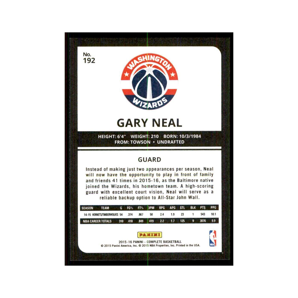 2015 Panini Complete Gary Neal Wizards #192