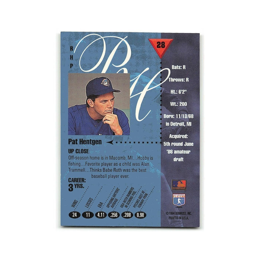 Pat Hentgen 1994 Studio #28 Toronto Blue Jays Baseball Card NM