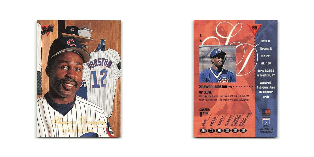 Shawon Dunston 1994 Studio #59 Chicago Cubs Baseball Card NM