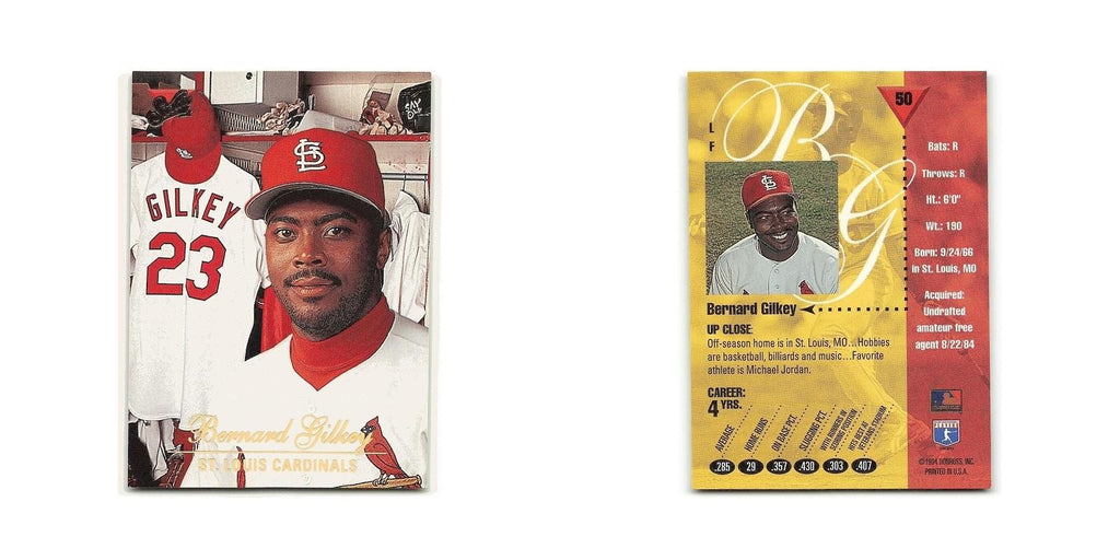 Bernard Gilkey 1994 Studio #50 St. Louis Cardinals Baseball Card NM