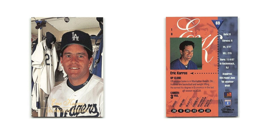 Eric Karros 1994 Studio #69 Los Angeles Dodgers Baseball Card NM