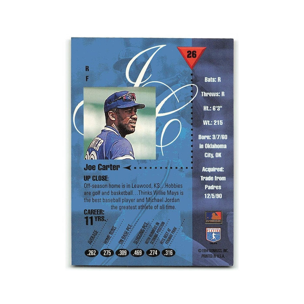 Joe Carter 1994 Studio #26 Toronto Blue Jays Baseball Card NM