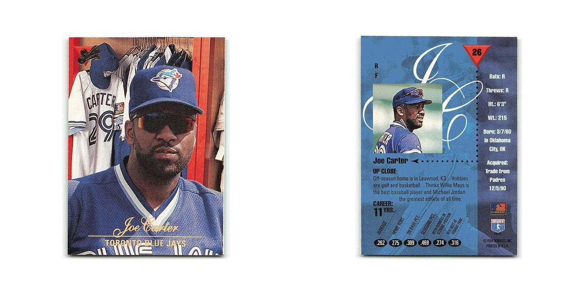 Joe Carter 1994 Studio #26 Toronto Blue Jays Baseball Card NM