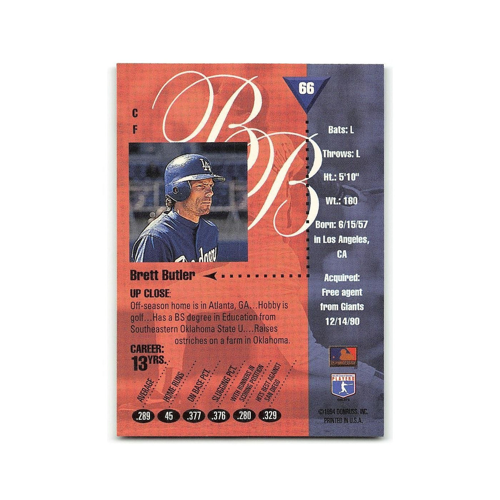 Brett Butler 1994 Studio #66 Los Angeles Dodgers Baseball Card NM
