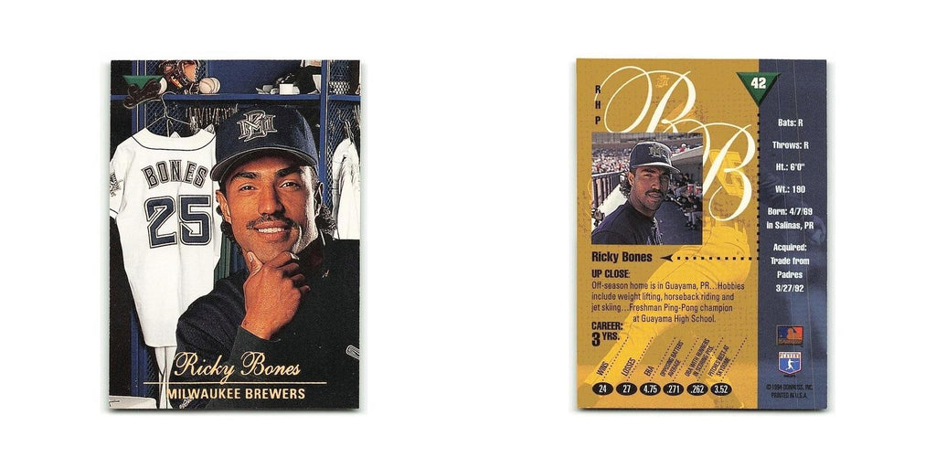 Ricky Bones 1994 Studio #42 Milwaukee Brewers Baseball Card NM