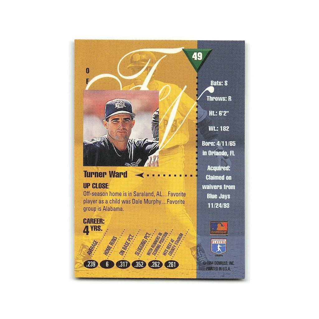 Turner Ward 1994 Studio #49 Milwaukee Brewers Baseball Card NM