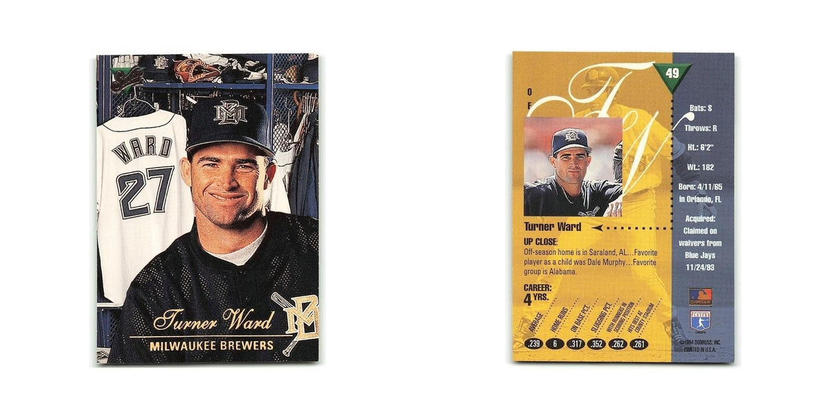 Turner Ward 1994 Studio #49 Milwaukee Brewers Baseball Card NM