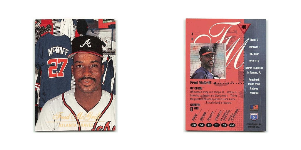 Fred McGriff 1994 Studio #40 Atlanta Braves Baseball Card NM