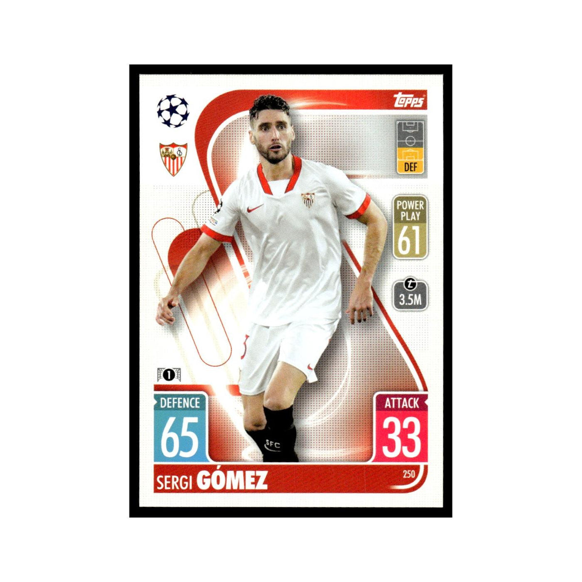 Serfi Gomez 2021 Topps Match Attax #250 Soccer Card NM