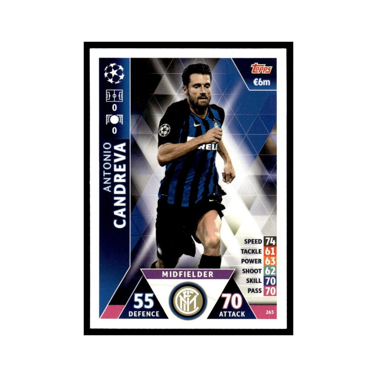 Antonio Candreva 2018 Topps UEFA Match Attax #263 Soccer Card NM