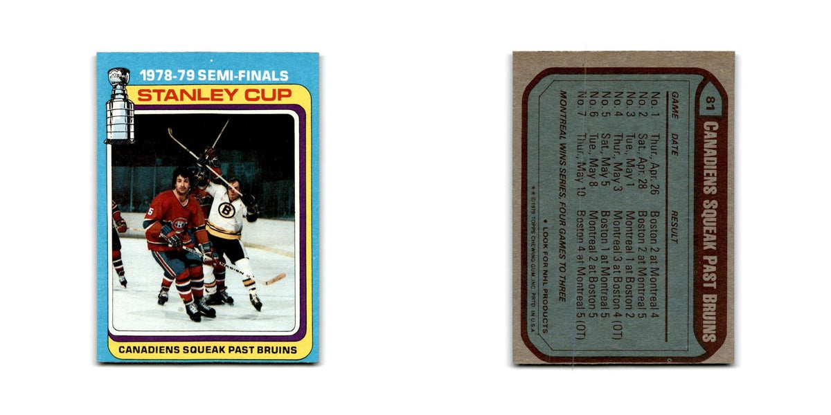 1979 Topps 1979-80 Stanley Cup Semi-Finals Montreal Canadiens/Boston Bruins #81