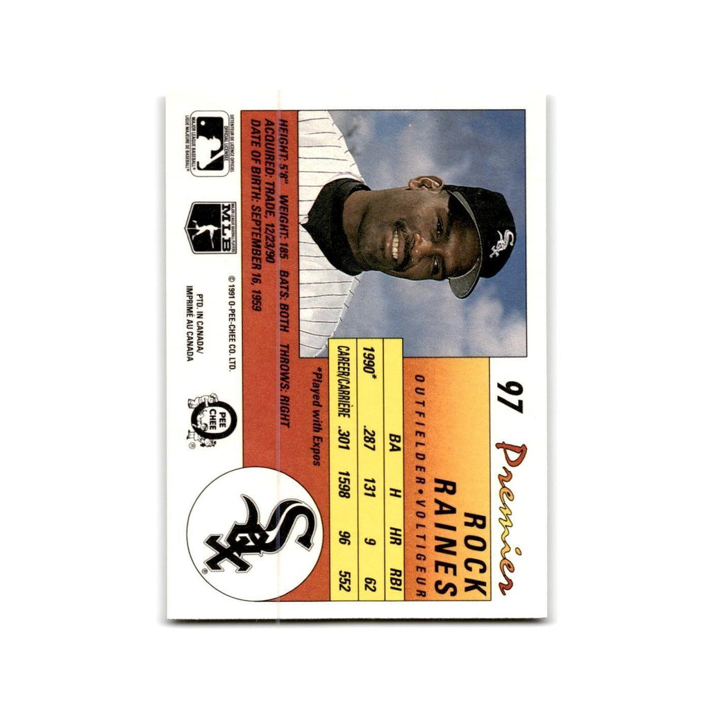 1991 O-Pee-Chee Premier Tim Raines White Sox #97