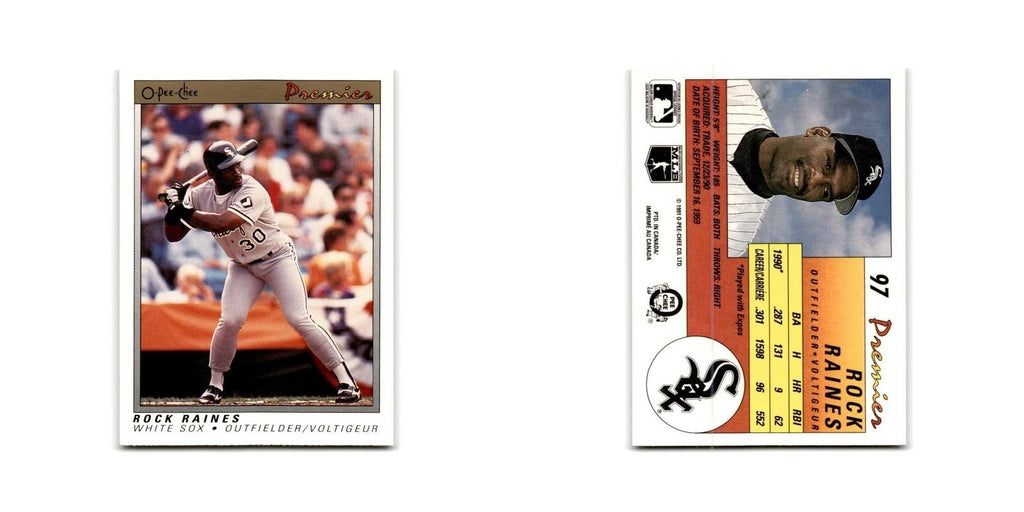1991 O-Pee-Chee Premier Tim Raines White Sox #97