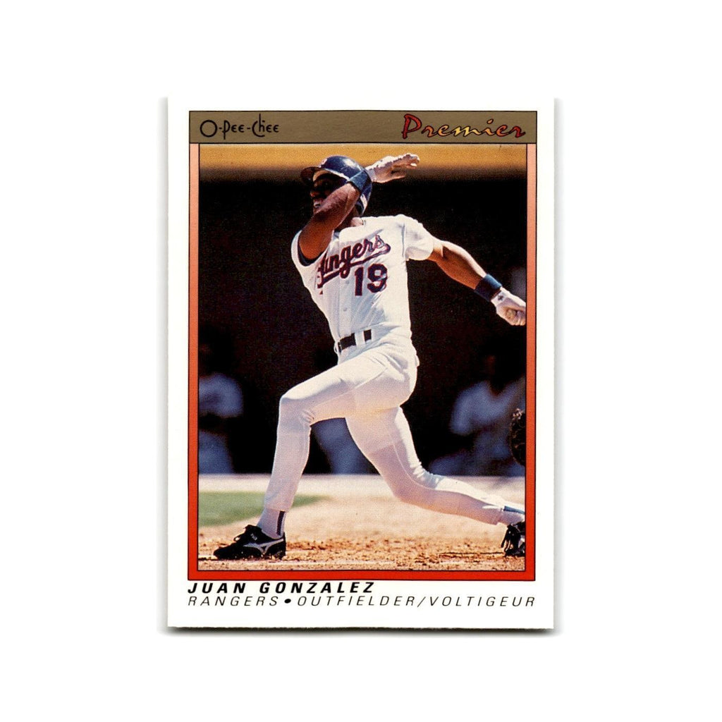 1991 O-Pee-Chee Premier Juan Gonzalez Rangers #54
