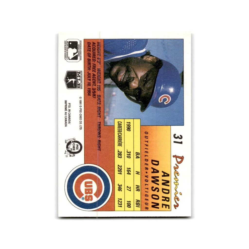 1991 O-Pee-Chee Premier Andre Dawson Cubs #31