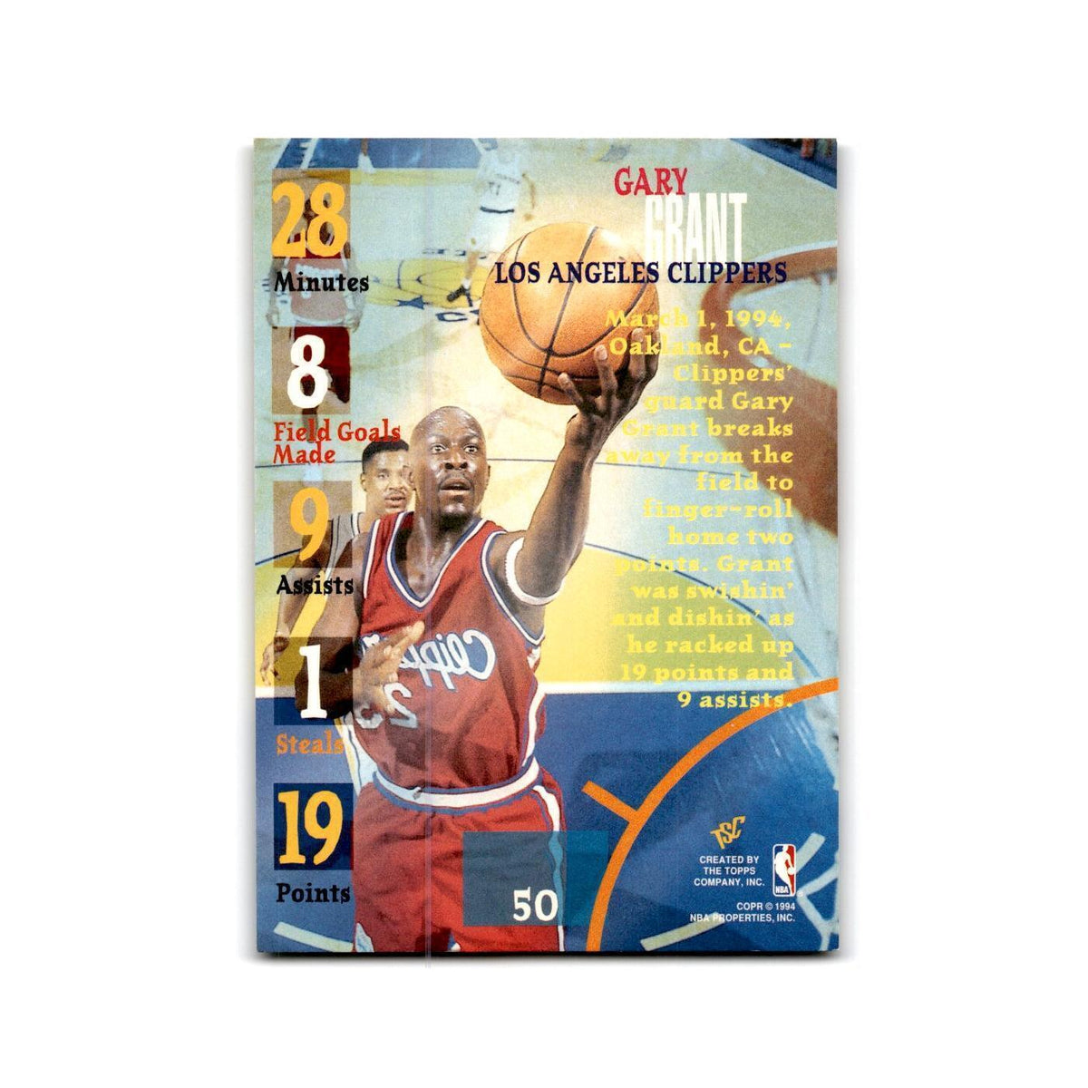 1994 Topps Stadium Club Gary Grant Clippers #50