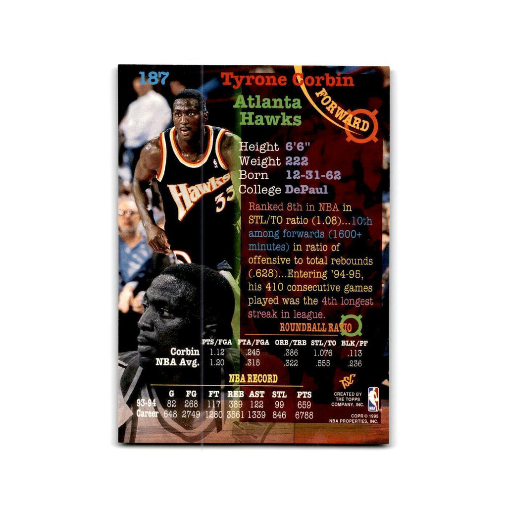 1994 Topps Stadium Club Tyrone Corbin Hawks #187