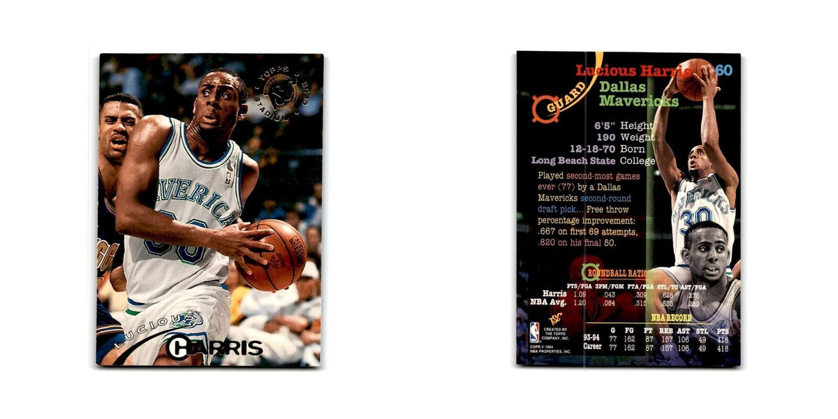 1994 Topps Stadium Club Lucious Harris Mavericks #60