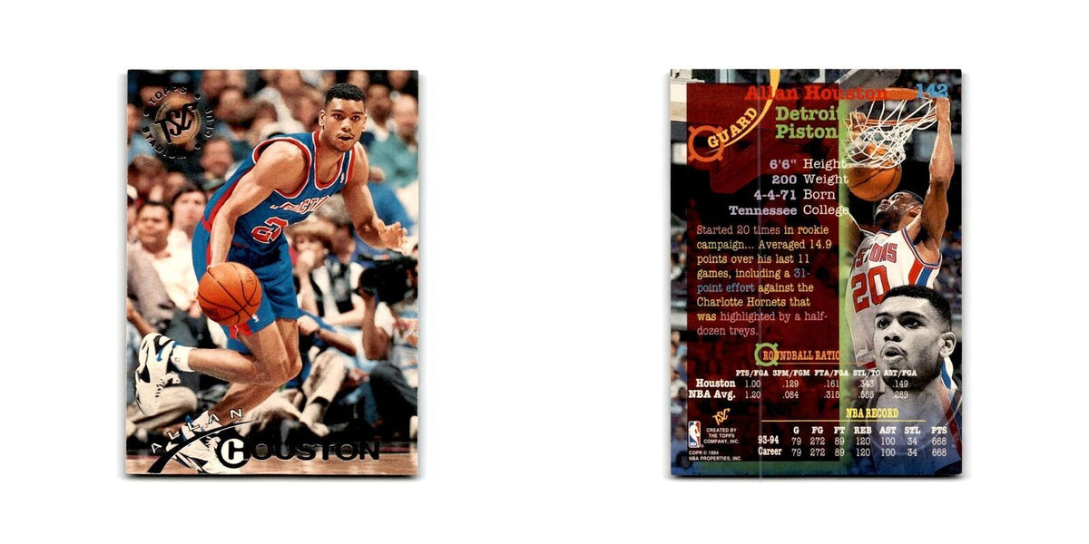 1994 Topps Stadium Club Allan Houston Pistons #142
