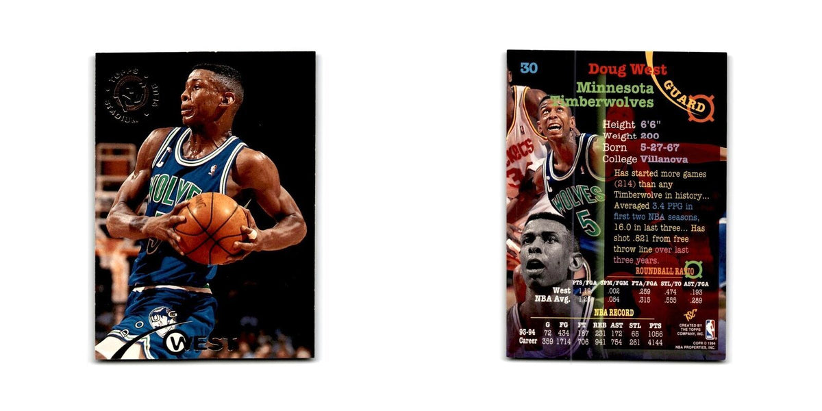 1994 Topps Stadium Club Doug West Timberwolves #30