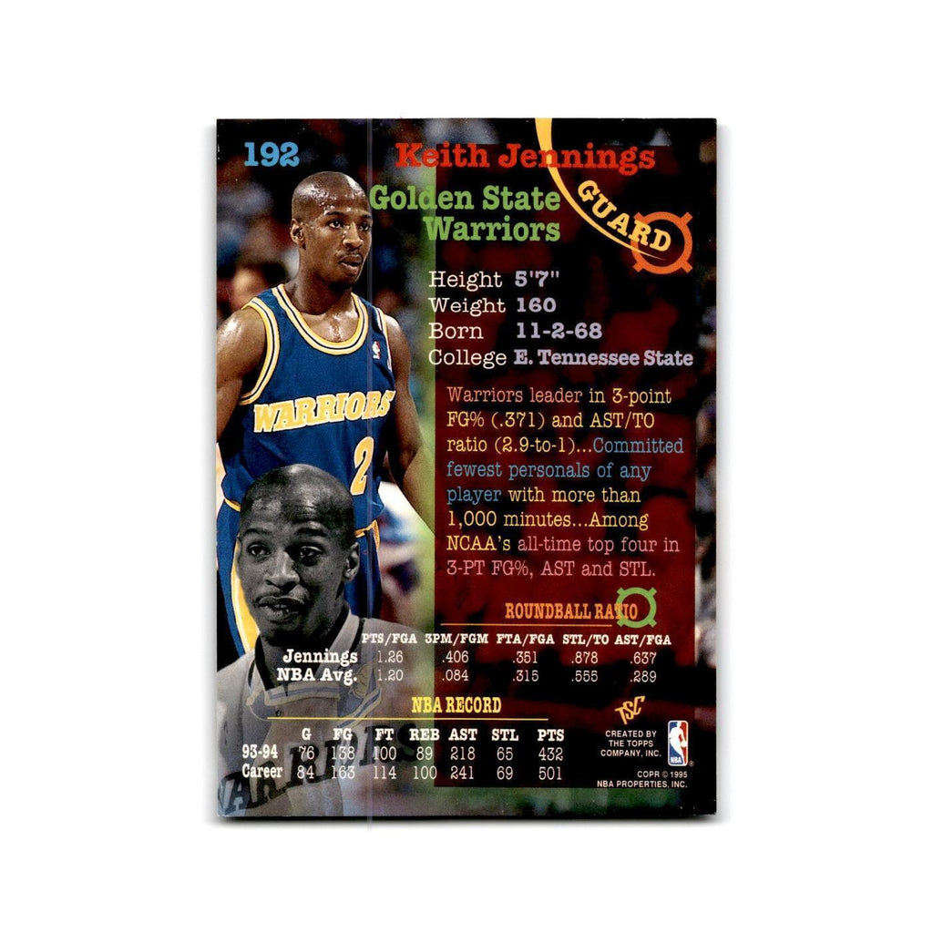 1994 Topps Stadium Club Keith Jennings Golden State Warriors #192