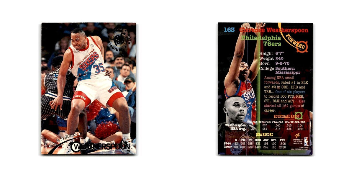 1994 Topps Stadium Club Clarence Weatherspoon 76ers #163