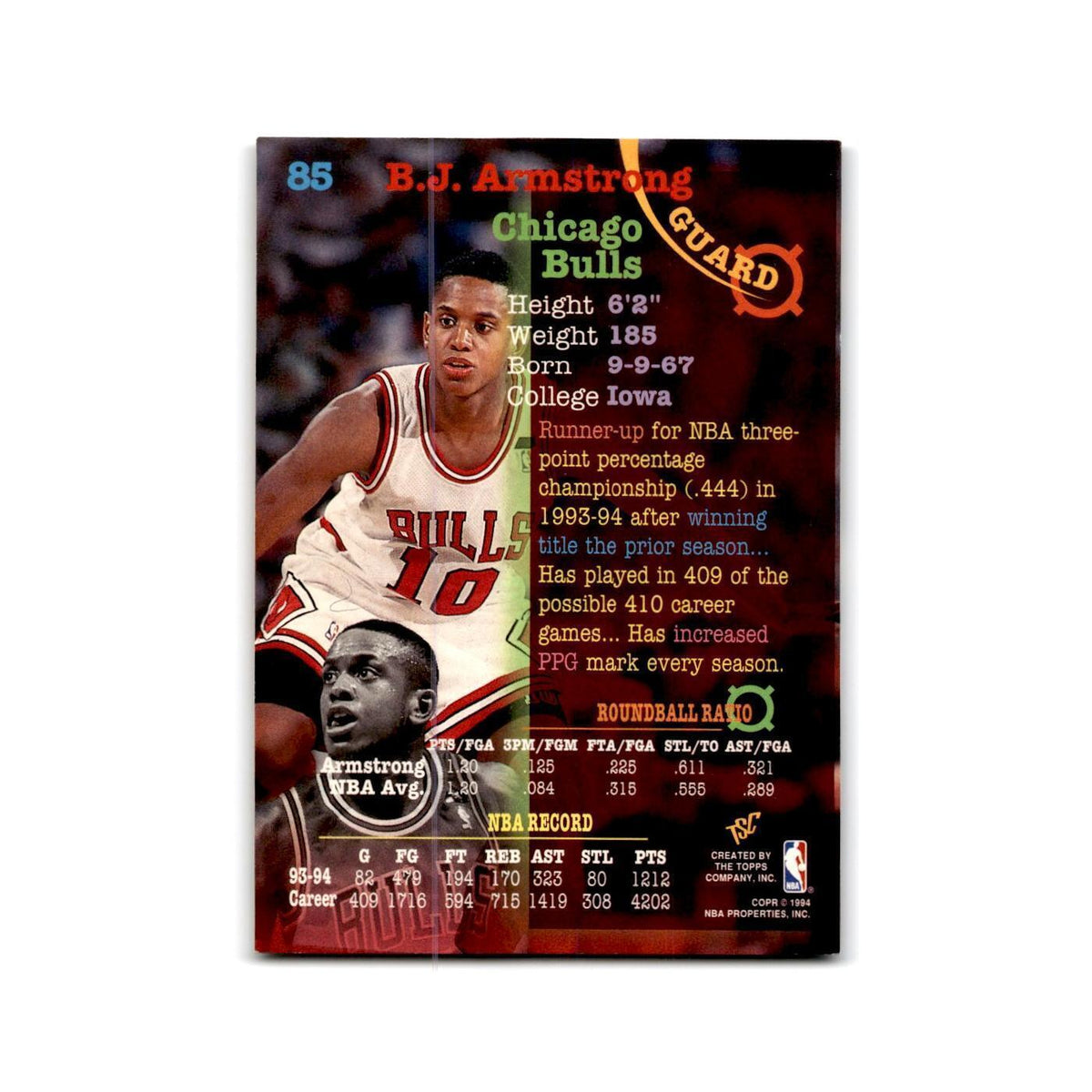 1994 Topps Stadium Club BJ Armstrong Bulls #85