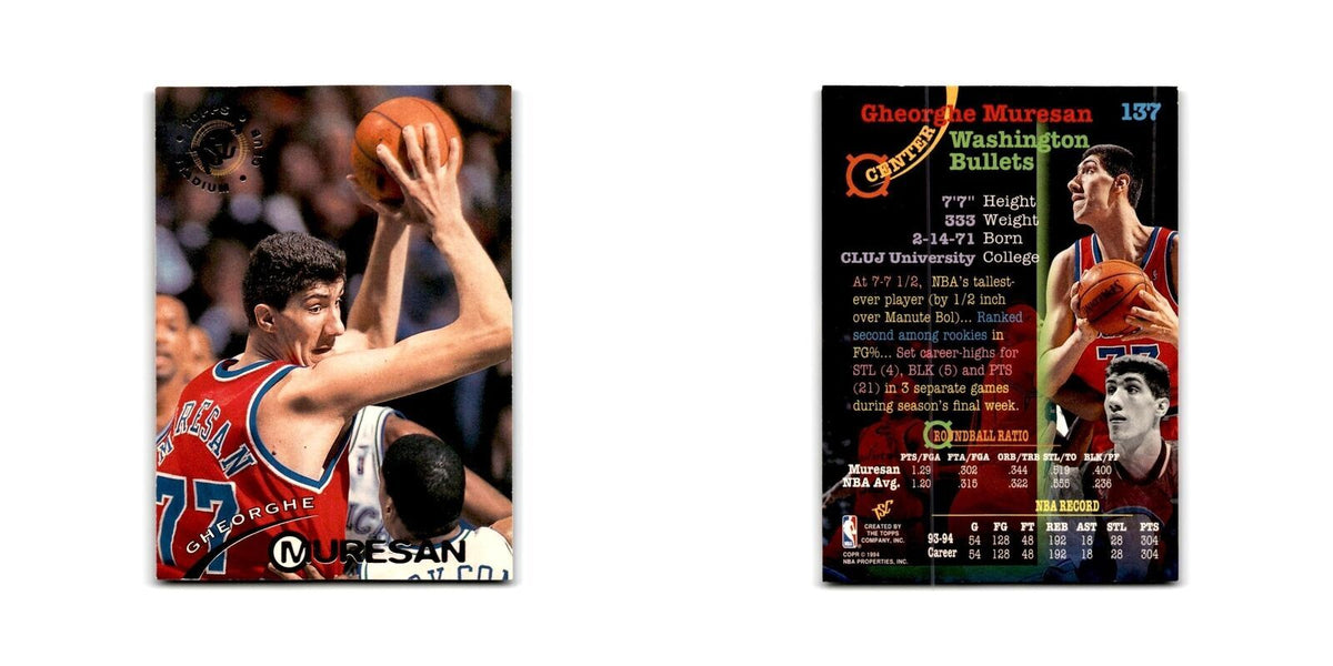 1994 Topps Stadium Club Gheorghe Muresan Washington Bullets #137