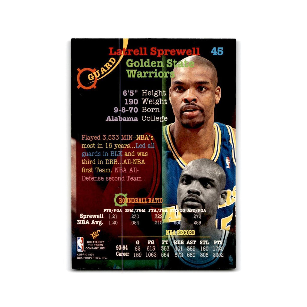 1994 Topps Stadium Club Latrell Sprewell Golden State Warriors #45