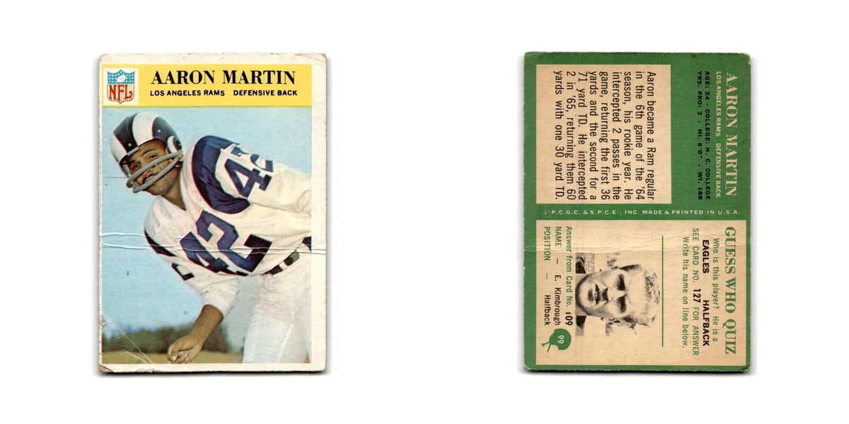 1966 Philadelphia Aaron Martin Rams #99