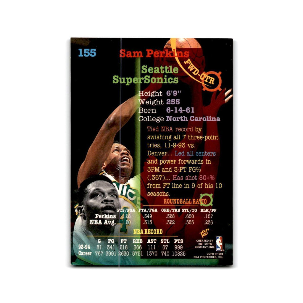 1994 Topps Stadium Club Sam Perkins Seattle SuperSonics #155