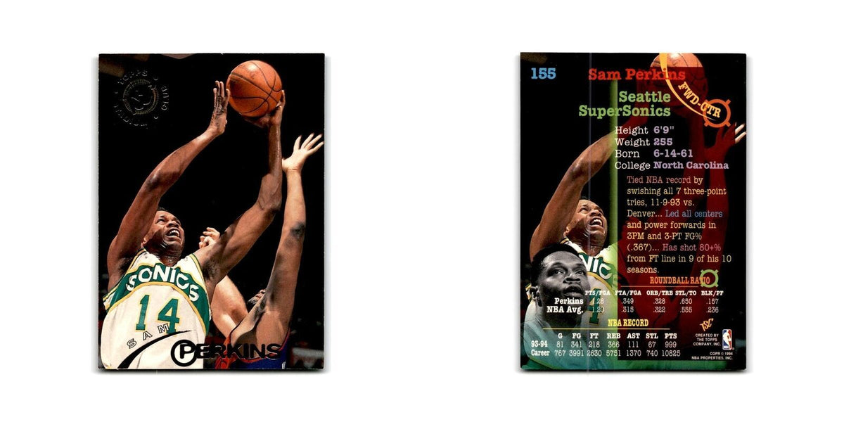 1994 Topps Stadium Club Sam Perkins Seattle SuperSonics #155