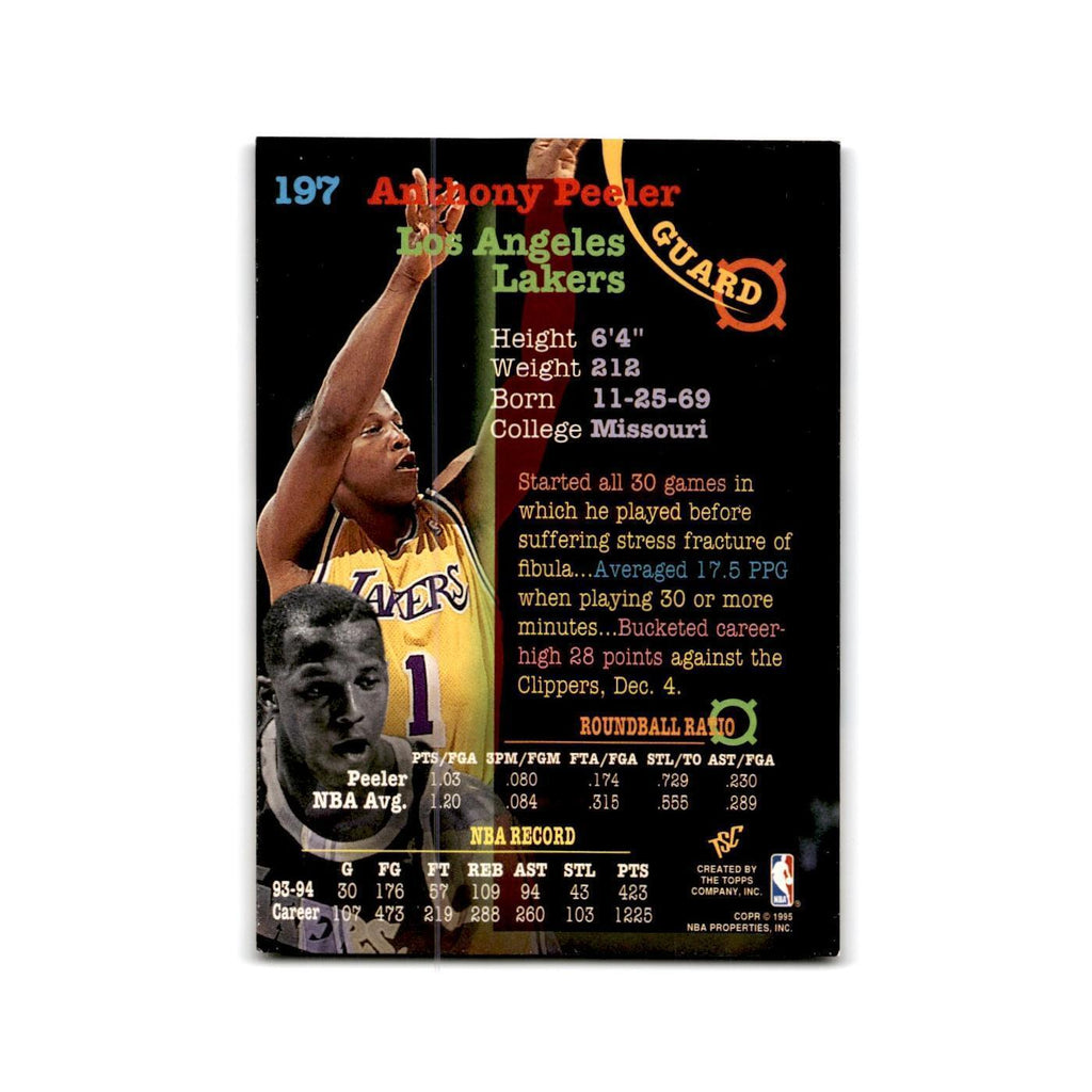 1994 Topps Stadium Club Anthony Peeler Lakers #197