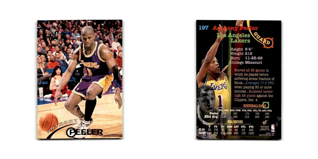 1994 Topps Stadium Club Anthony Peeler Lakers #197