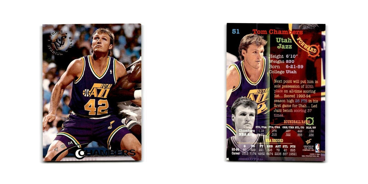 1994 Topps Stadium Club Tom Chambers Jazz #51