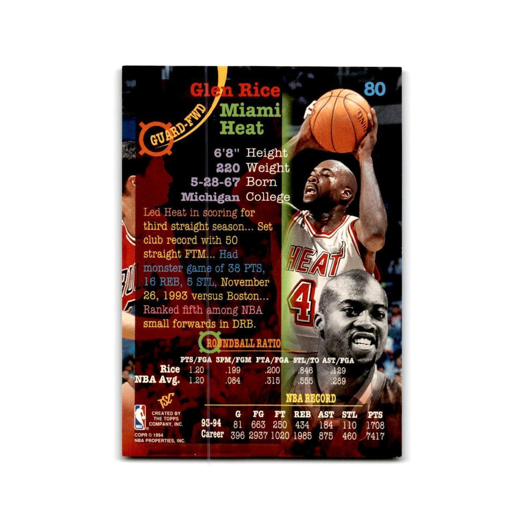 1994 Topps Stadium Club Glen Rice Heat #80