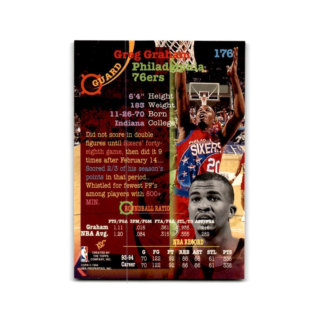 1994 Topps Stadium Club Greg Graham 76ers #176