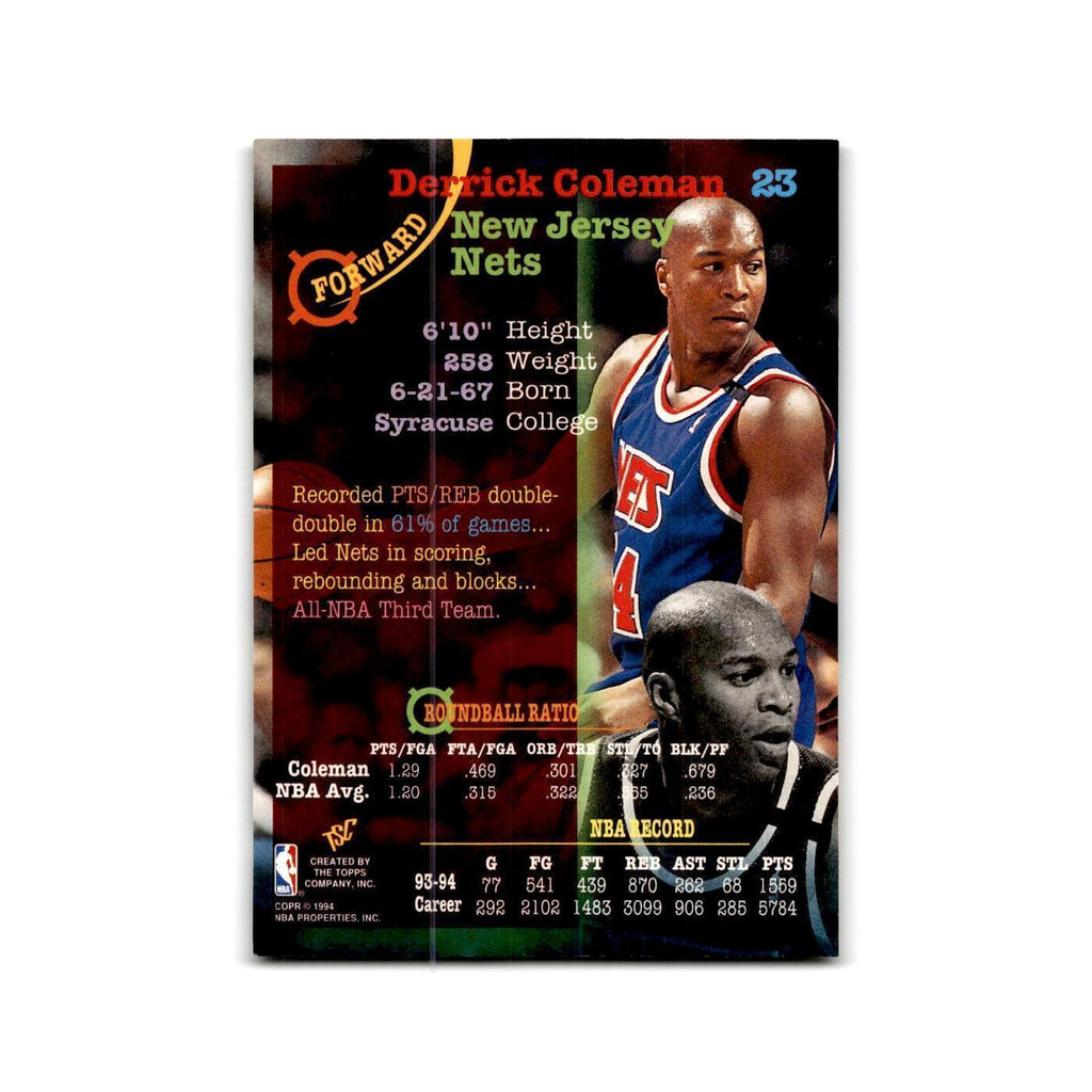 1994 Topps Stadium Club Derrick Coleman Nets #23