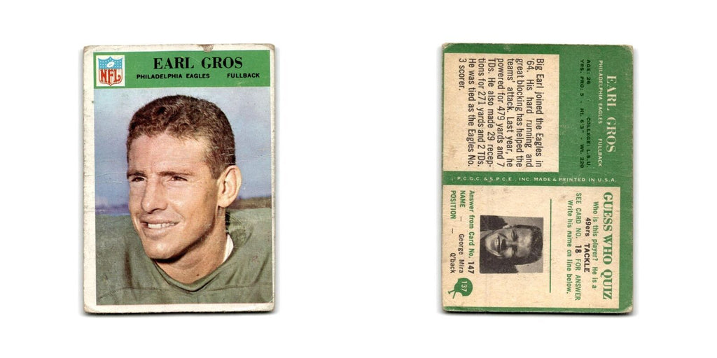 1966 Philadelphia Earl Gros Eagles #137
