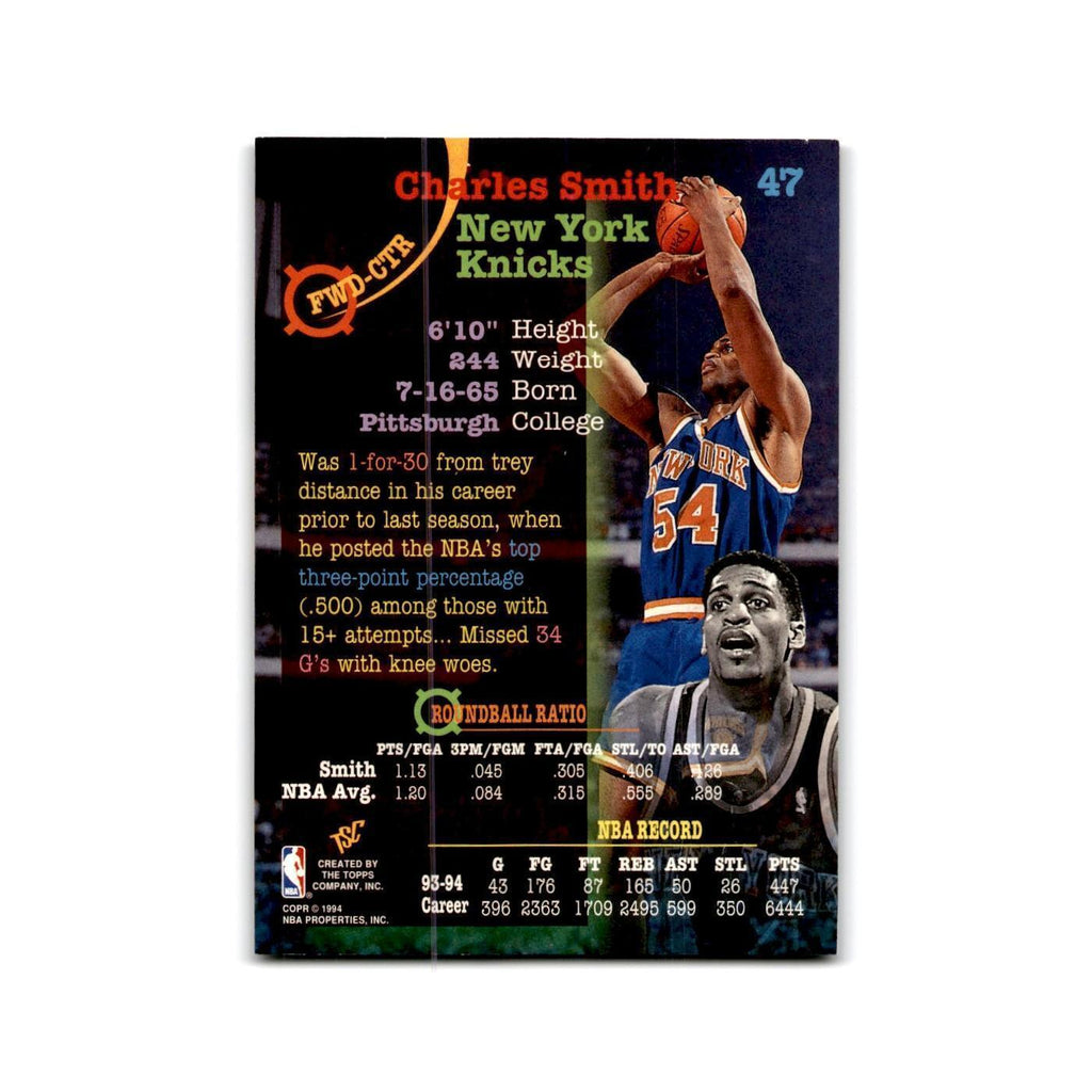 1994 Topps Stadium Club Charles Smith Knicks #47