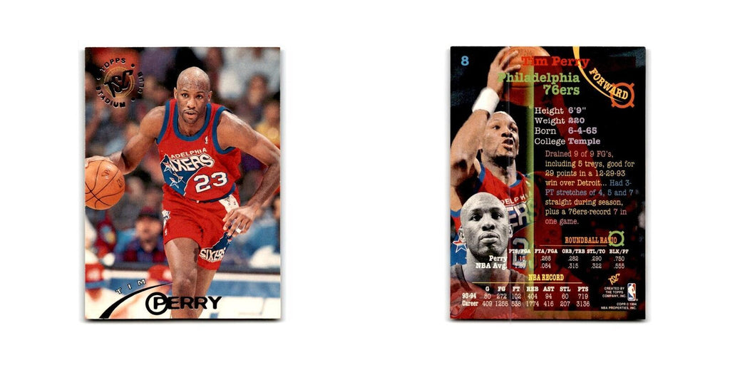 1994 Topps Stadium Club Tim Perry 76ers #8