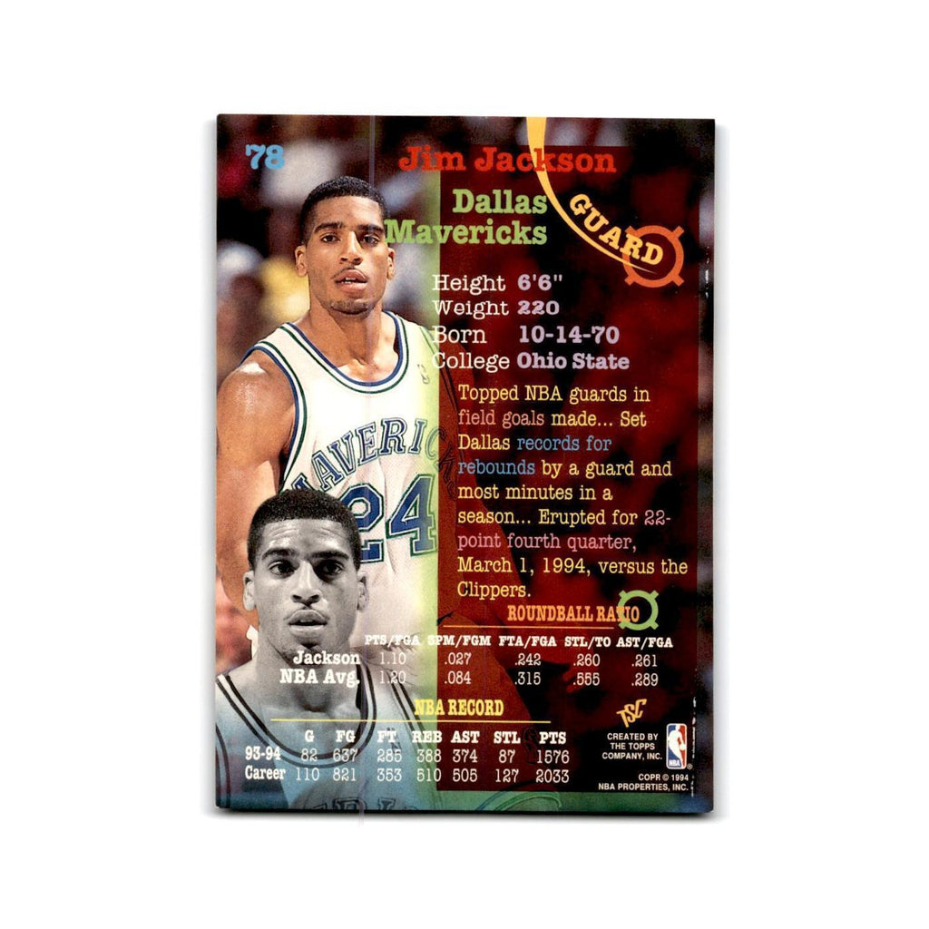 1994 Topps Stadium Club Jim Jackson Mavericks #78