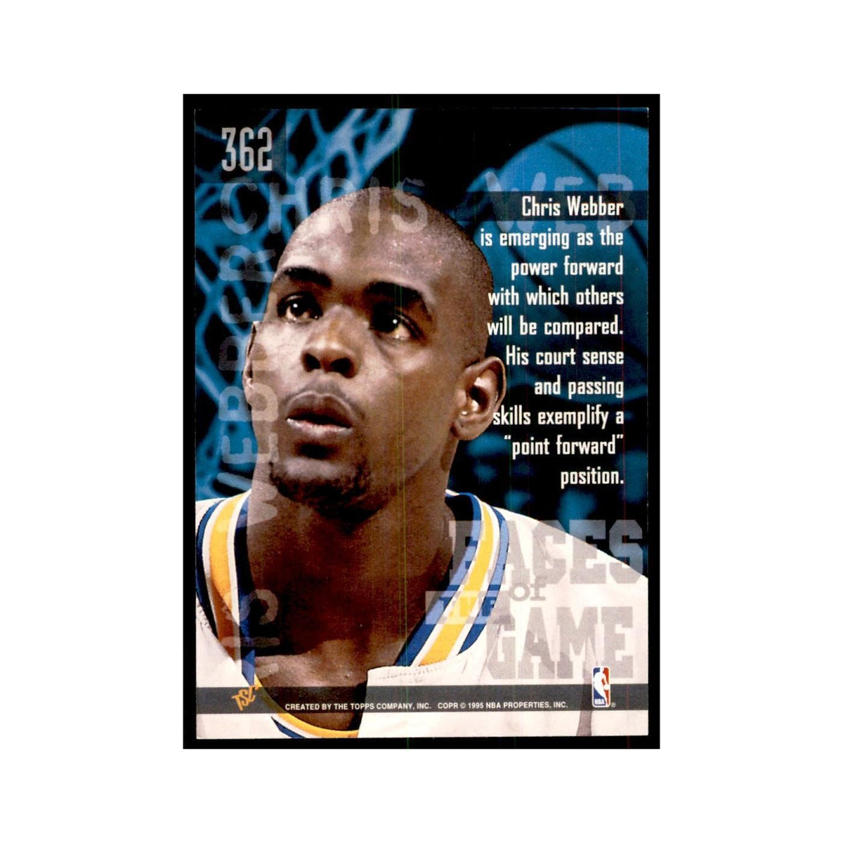 1994 Stadium Club Chris Webber Basketball Cards #362