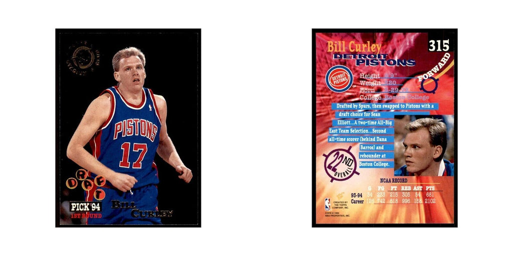 1994 Stadium Club Bill Curley Basketball Cards #315